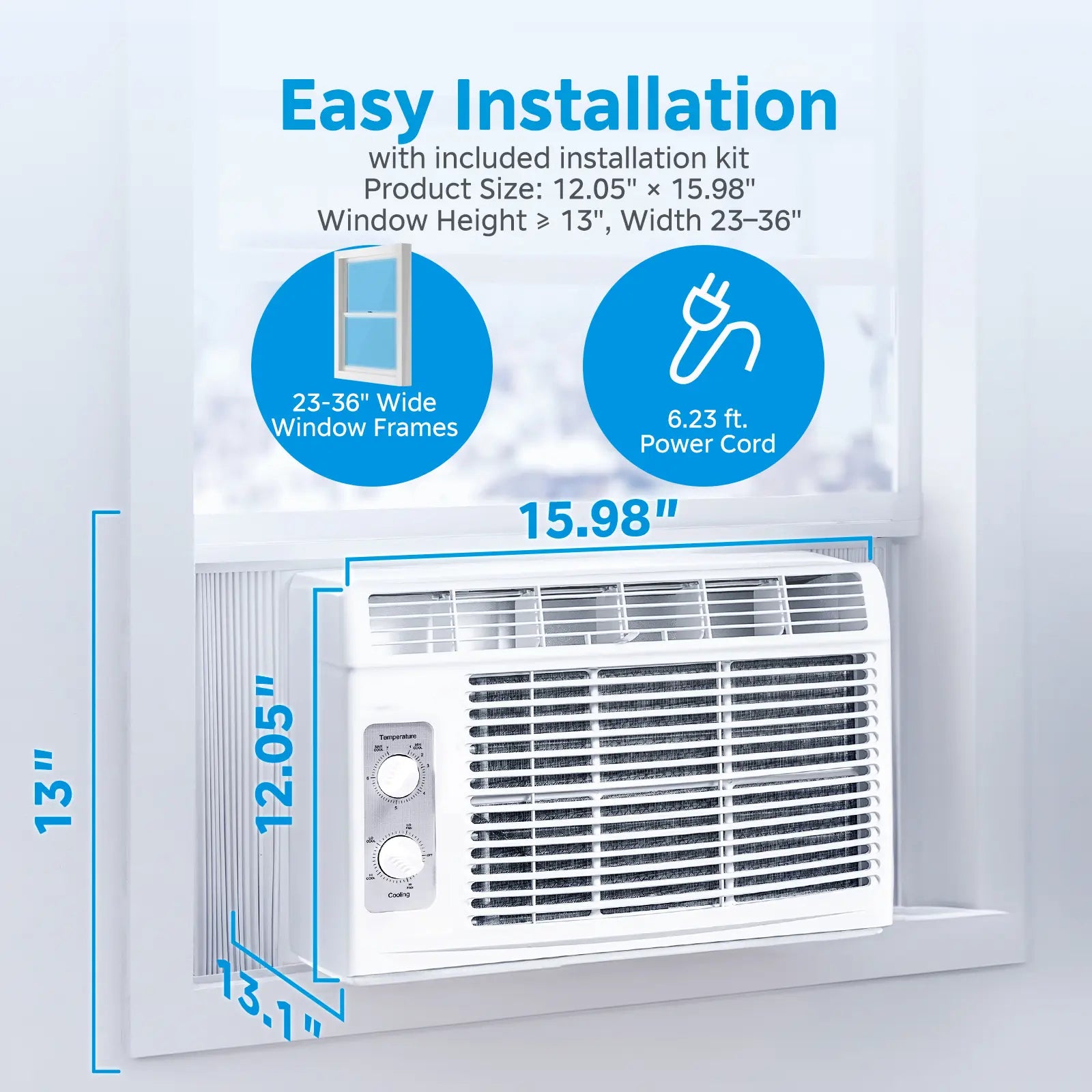 5000 BTU EasyCool Mechanical Small Window Air Conditioner