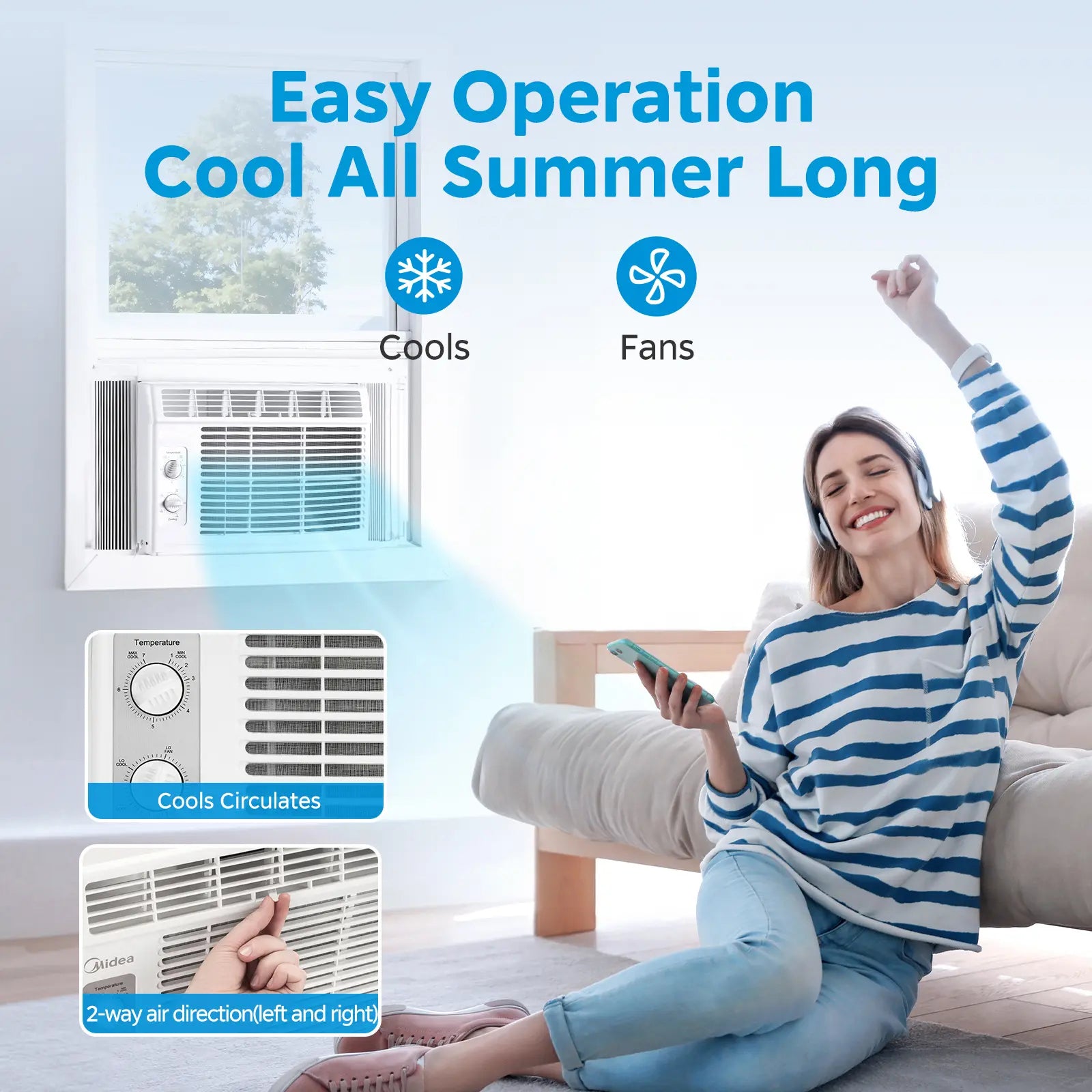 5000 BTU EasyCool Mechanical Small Window Air Conditioner