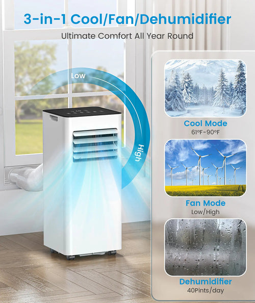 8,000/10,000 BTU Portable Air Conditioners Cool Up to 350/450 Sq.Ft