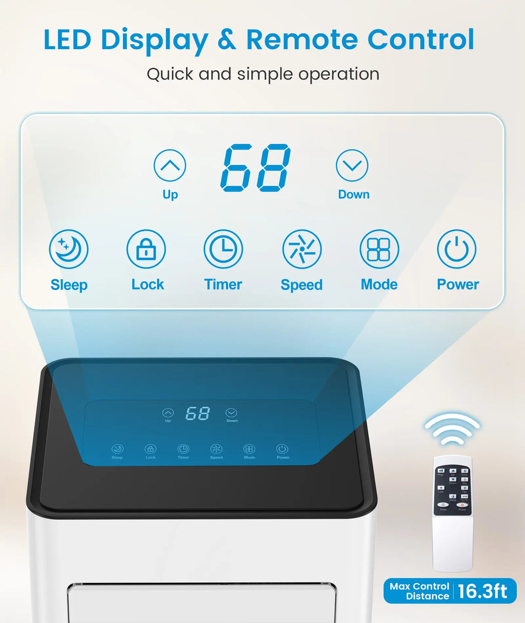 8,000/10,000 BTU Portable Air Conditioners Cool Up to 350/450 Sq.Ft