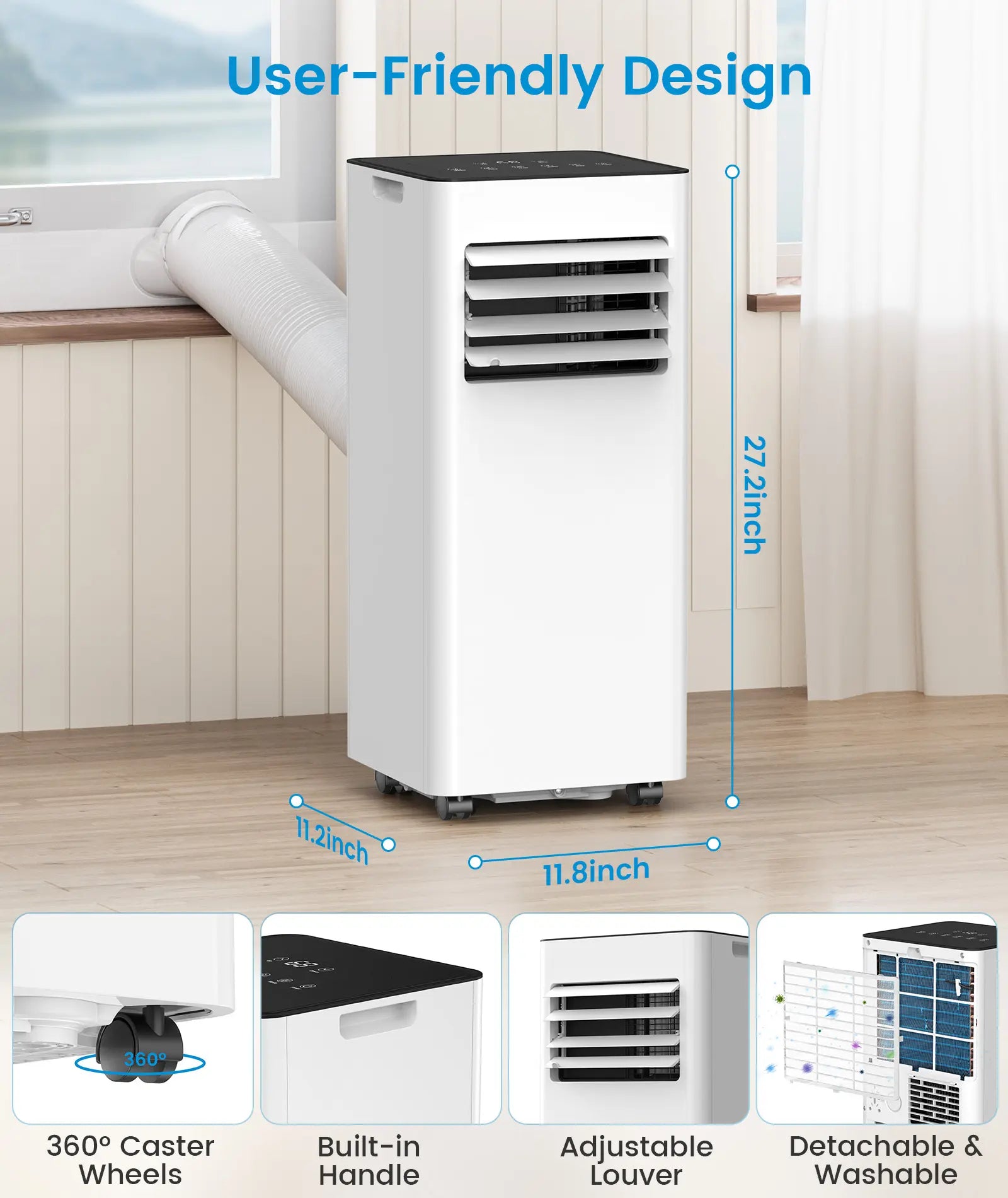 8,000/10,000 BTU Portable Air Conditioners Cool Up to 350/450 Sq.Ft